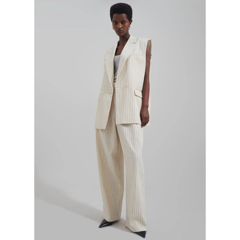 The Frankie Shop Cream Striped Trousers (Ripley)